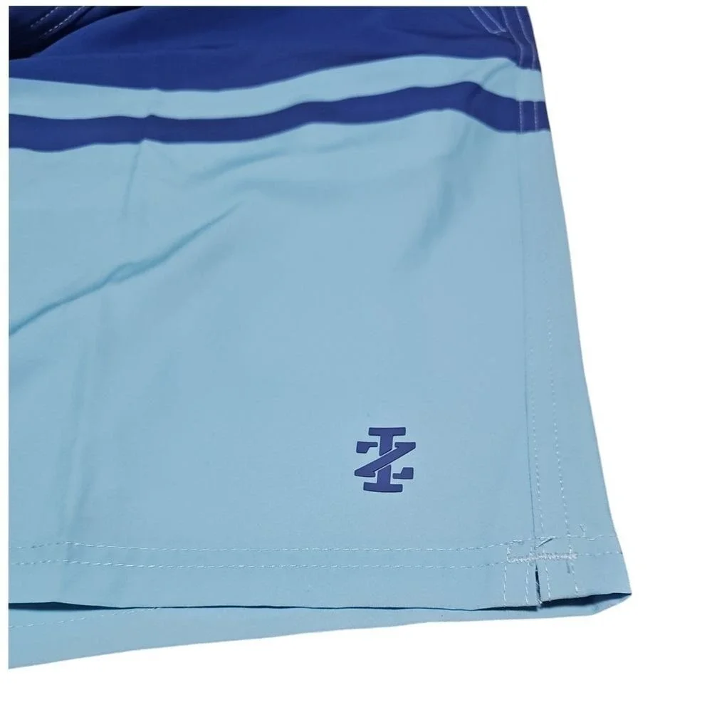 IZOD‎ Saltwater Mens Blue Colorblock Swim Trunks UPF-50 Stretch Shorts 3XB New
